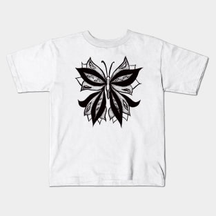 Abstract Butterfly Stipple Shaded Ink Drawing Kids T-Shirt